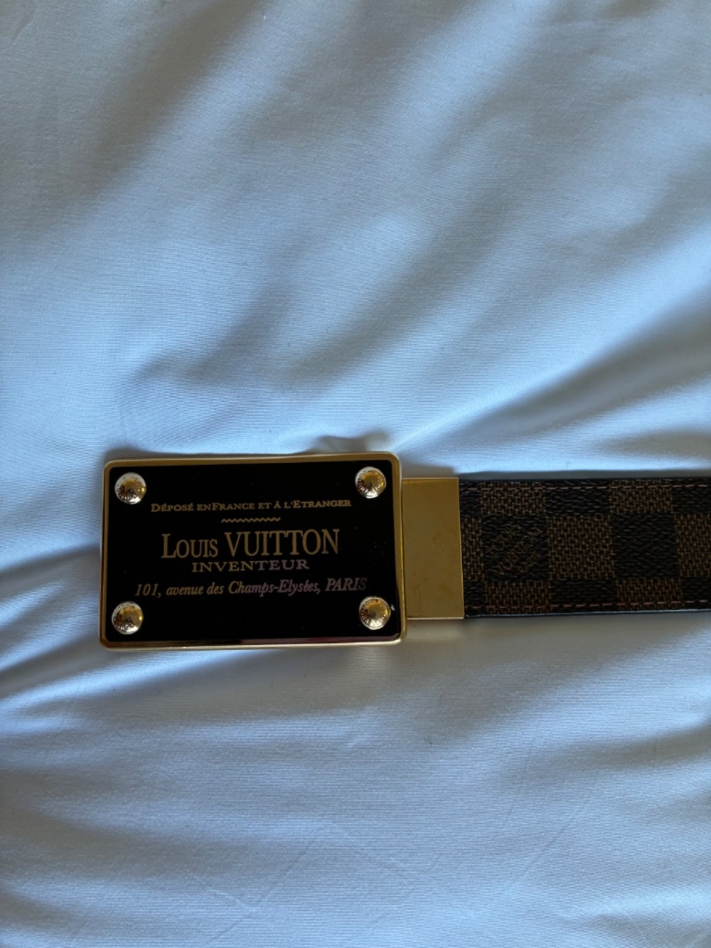 RARE Authentic Louis Vuitton Damier Ebene Canvas Inventeur Reversible Belt 100cm - Picture 10 of 10